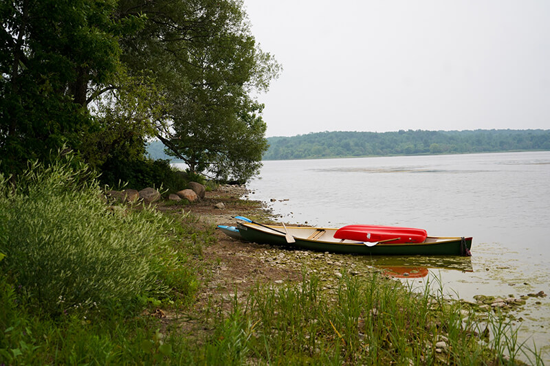 Canoe resting on the beach